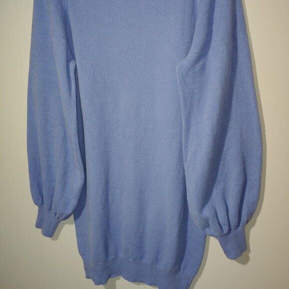 Exlura New Collection Bodycon Long Sleeves Mock Neck Sweater Dress Size XXL Blue - Picture 5 of 5